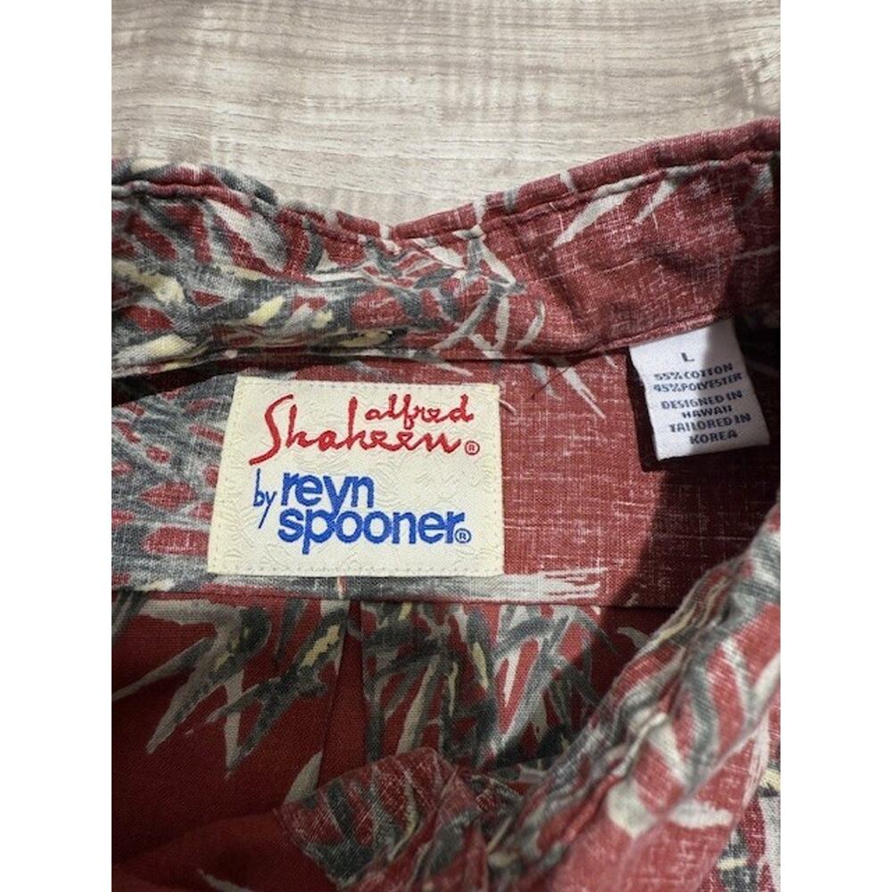 Reyn Spooner Alfred Shakeen Reverse Bamboo Print Hawaiian Shirt - Size Large - Picture 9 of 12